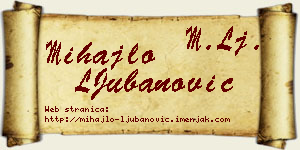 Mihajlo LJubanović vizit kartica